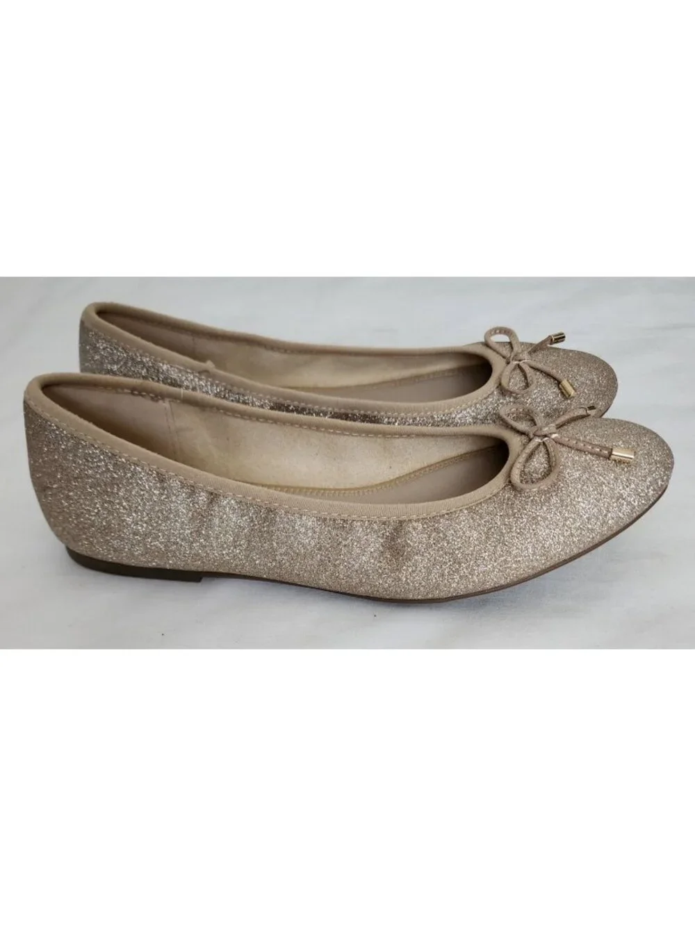 Xappeal Women's Gold TINE Classic Round Toe Bow Ballet Flat Shoes Size 10M
